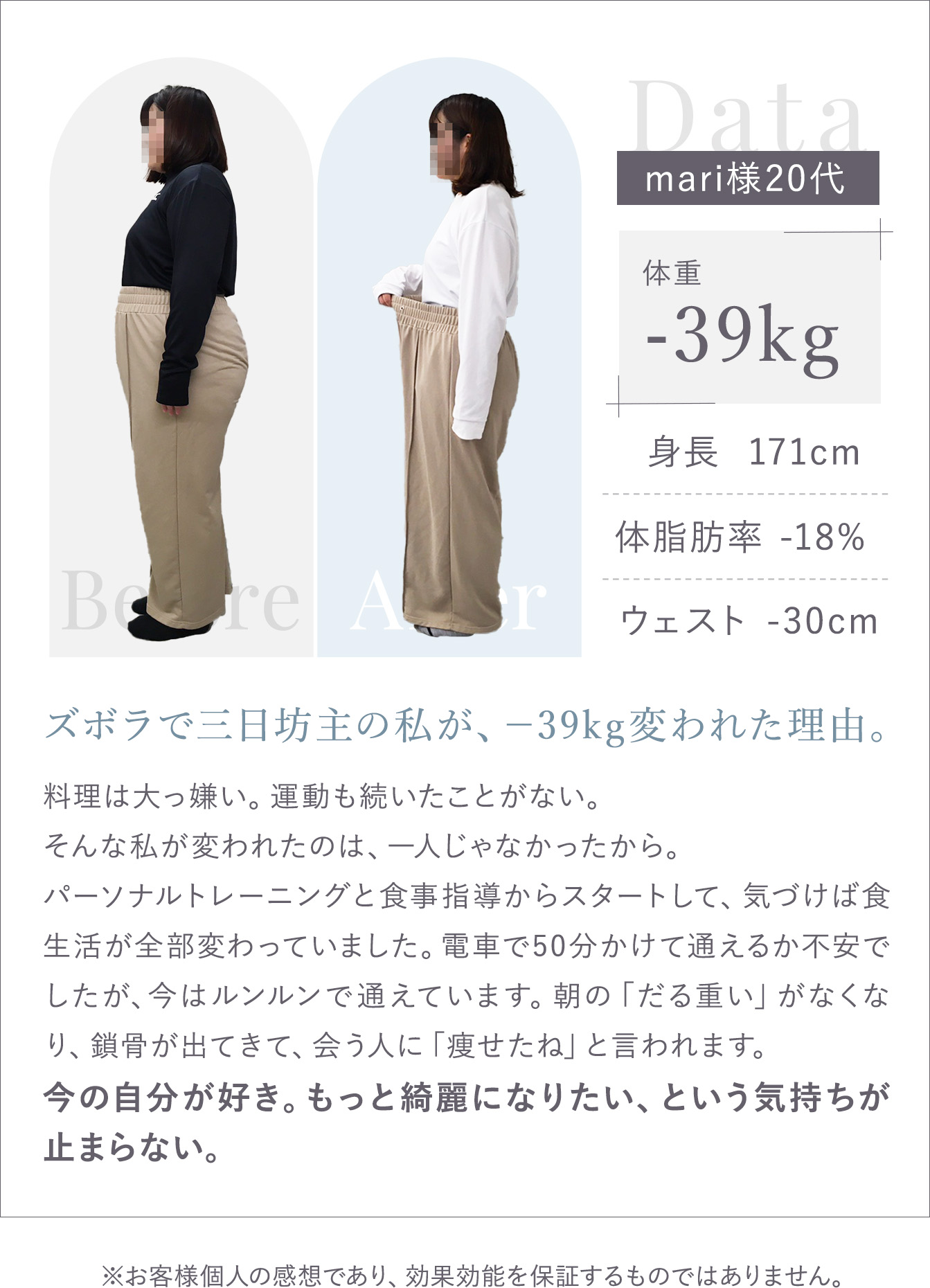甘いものを我慢しなくても自然と欲しくなくなったんです